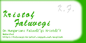 kristof faluvegi business card